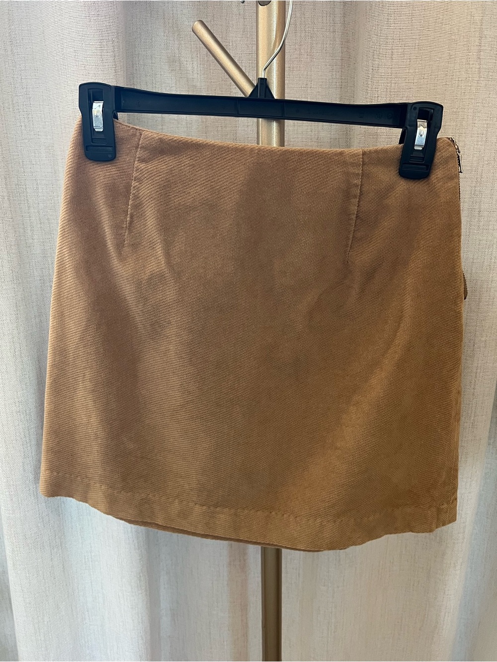 Banana Republic Size 0 Camel Corduroy Mini Skirt 100% Cotton Fall - Picture 2 of 8